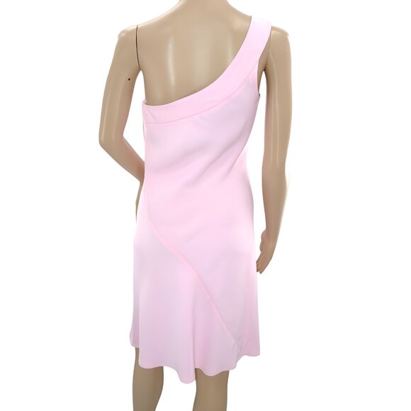 Sonia Rykiel Designer Minimalist Pastel Pink Bias Crystal Fit Flare Dress 36 S 4 - Picture 3 of 9